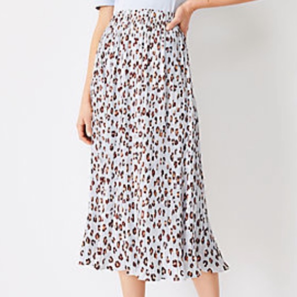 Ann Taylor Animal Print Midi Skirt